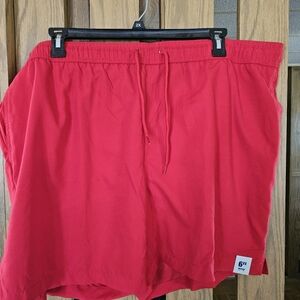NWOT George Sz 3xl Red 6" Swim Trunks
